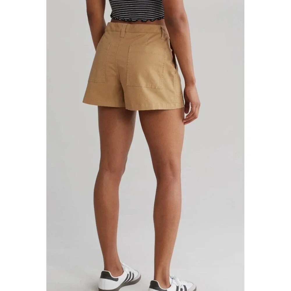 Abound Women's Tan Shorts Size 28 Button Fly Pockets New with Tags